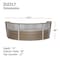 Linea Italia Reception Desk 71 in D X 46 in H, 11.9 ft W X Thermofused Laminate, Walnut, Clear ZUI317 - alternate 3